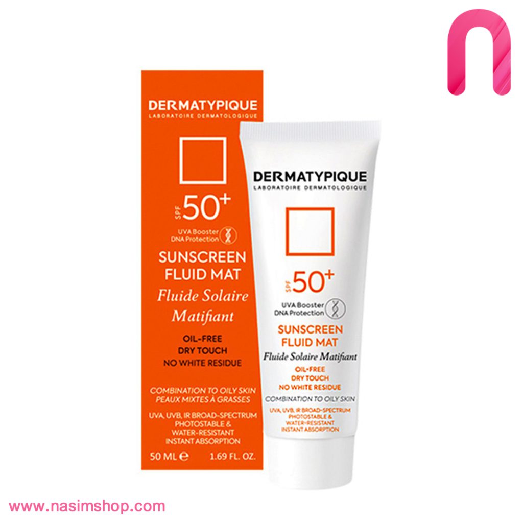 ضد آفتاب بی رنگ پوست چرب فلویید مت +SPF50 درماتیپیک