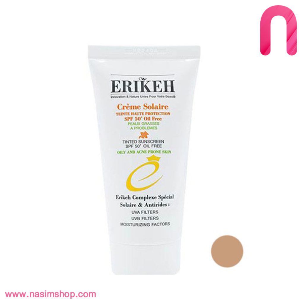 ضد آفتاب رنگی اریکه SPF50 مدل Natural Beige