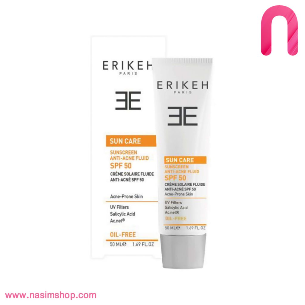 ضد آفتاب فاقد چربی آنتی آکنه SPF50 بدون رنگ اریکه