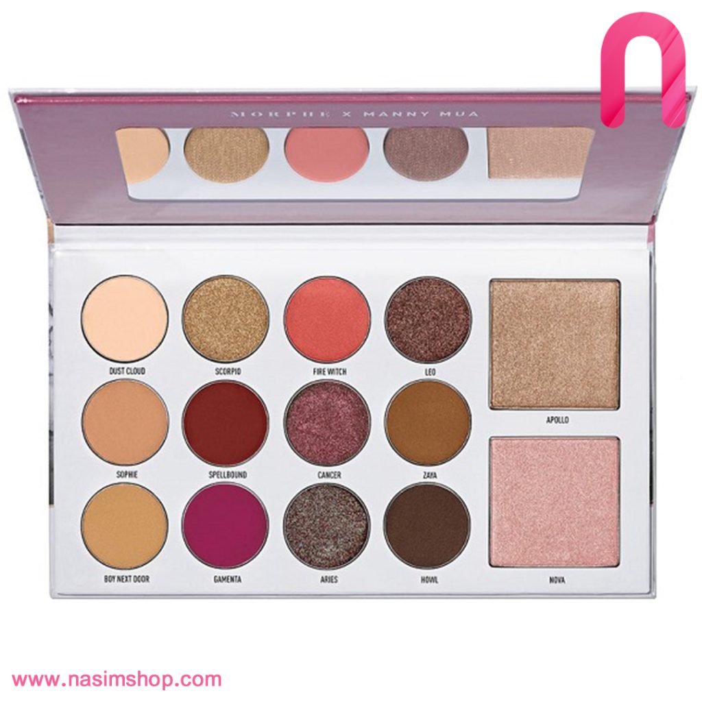 پالت آرایش سایه و هایلایتر مورفی MORPHE مدل X MANNY MUA GLAM
