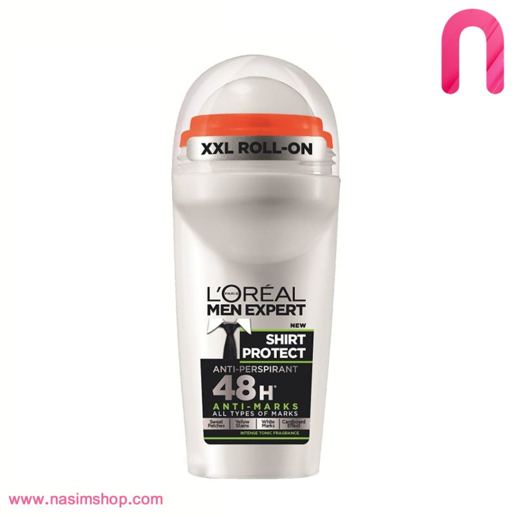 رول ضد تعریق لورآل loreal مدل shirt protect حجم 50 میل