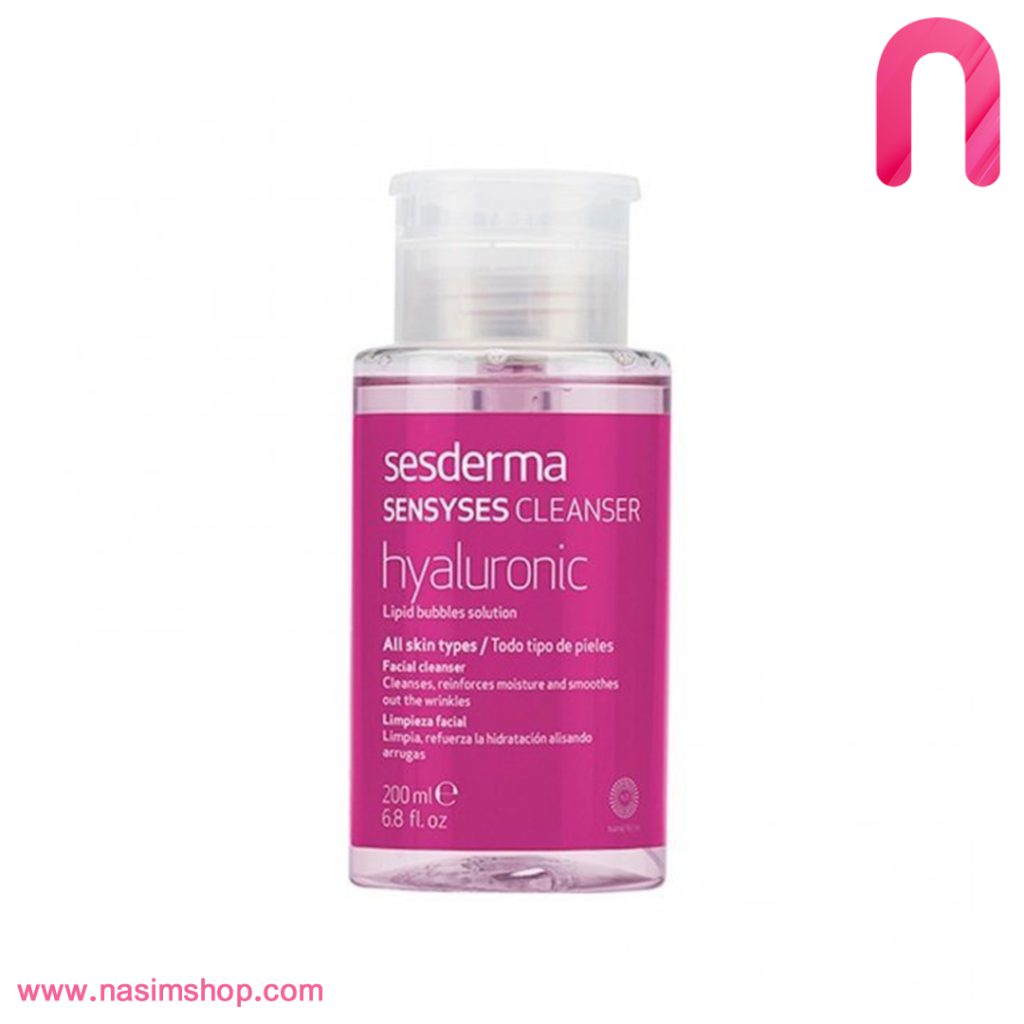 محلول پاک کننده آرایش صورت سسدرما مدل hyaluronic حجم 200 میلی لیتر