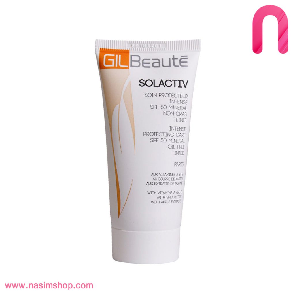 کرم ضد آفتاب مینرال SPF50 بژ روشن ژیل بوته مناسب پوست های خشک2