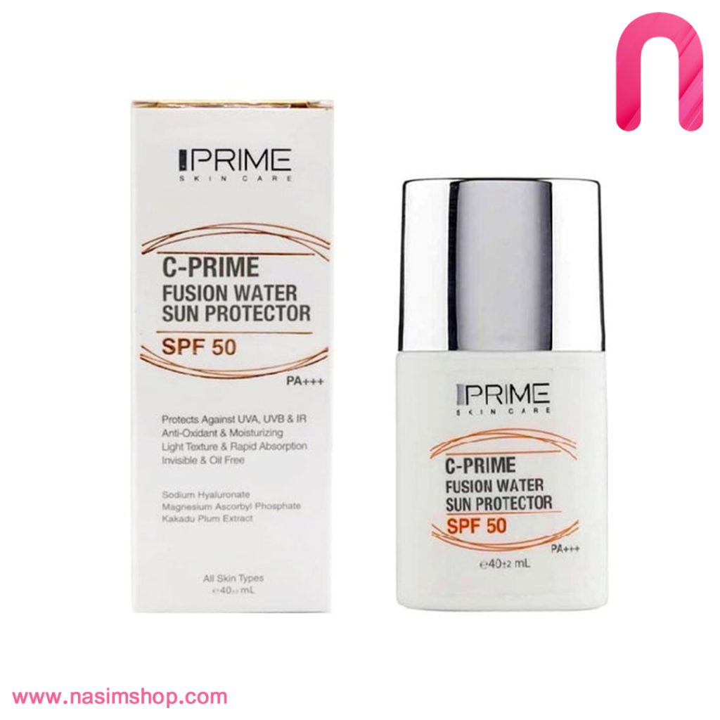 فلوئید ضد آفتاب SPF50 فیوژن واتر پریم حاوی ویتامین C