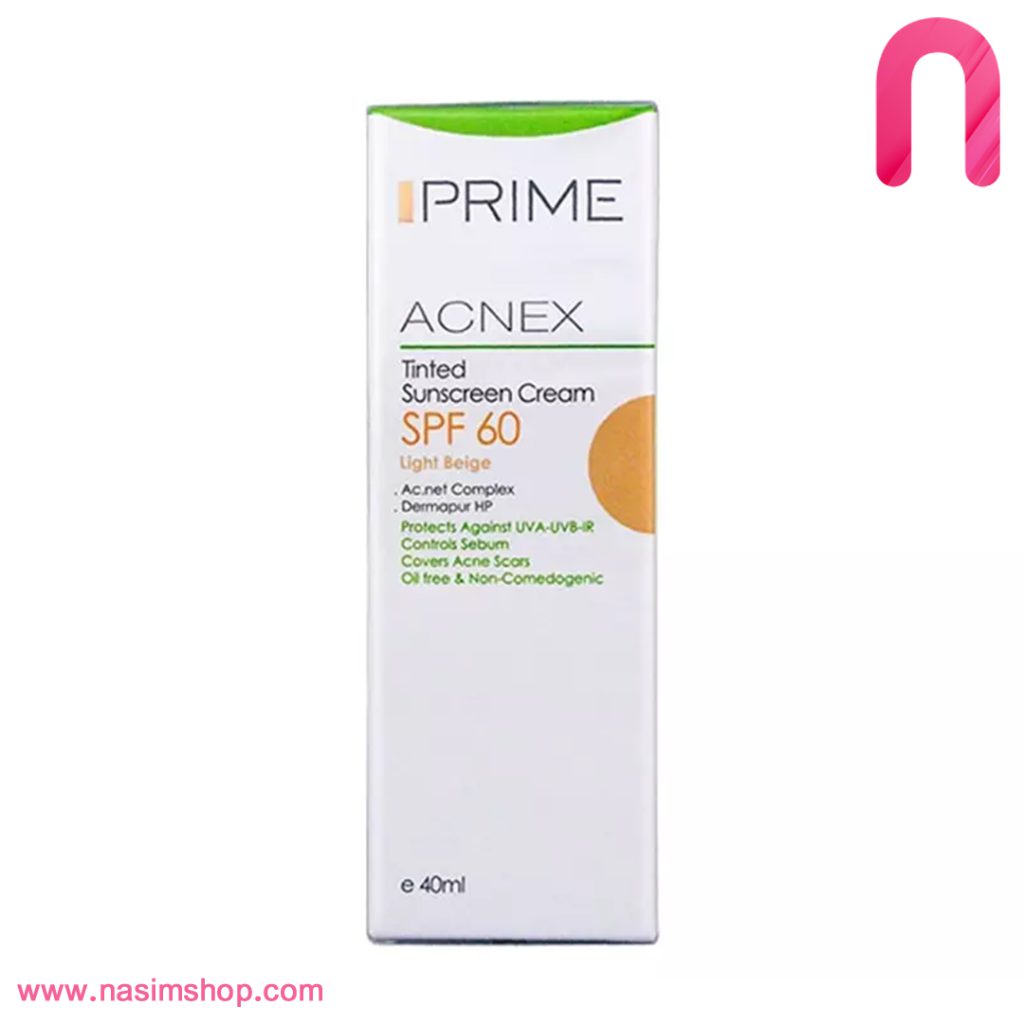 کرم ضد آفتاب رنگی SPF60 پریم مناسب پوست چرب