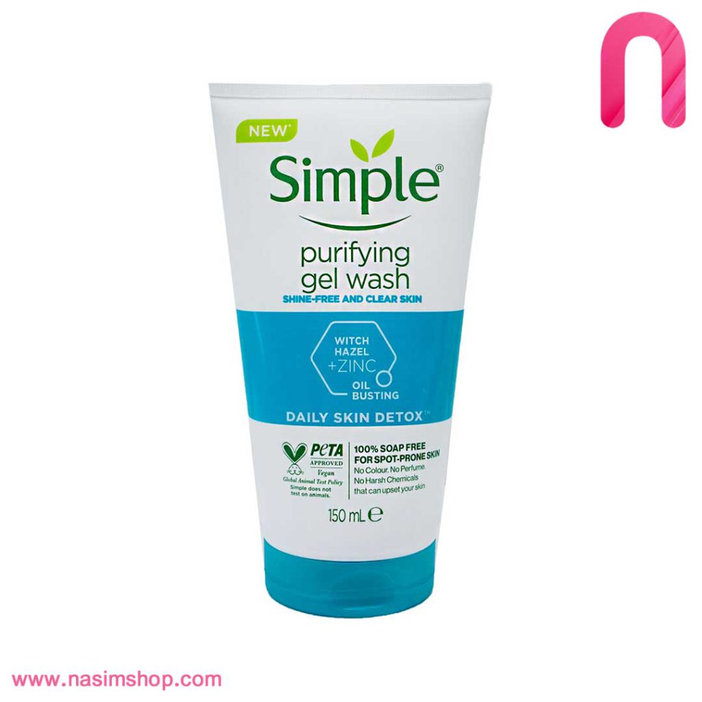 ژل شستشو سیمپل مدل purifying gel wash پوست چرب و مختلط