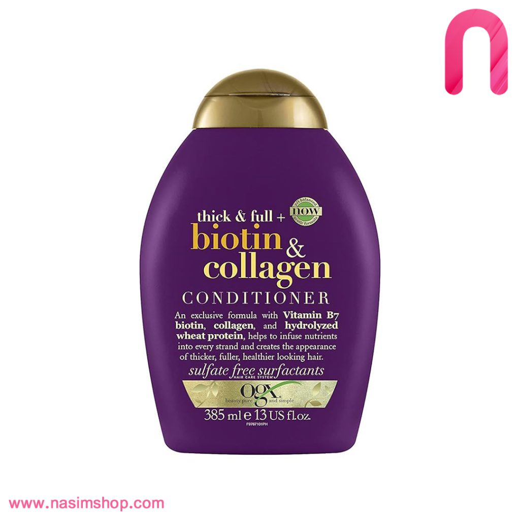 نرم کننده مو او جی ایکس مدل Biotin & Collagen حجم 385 میلی لیتر