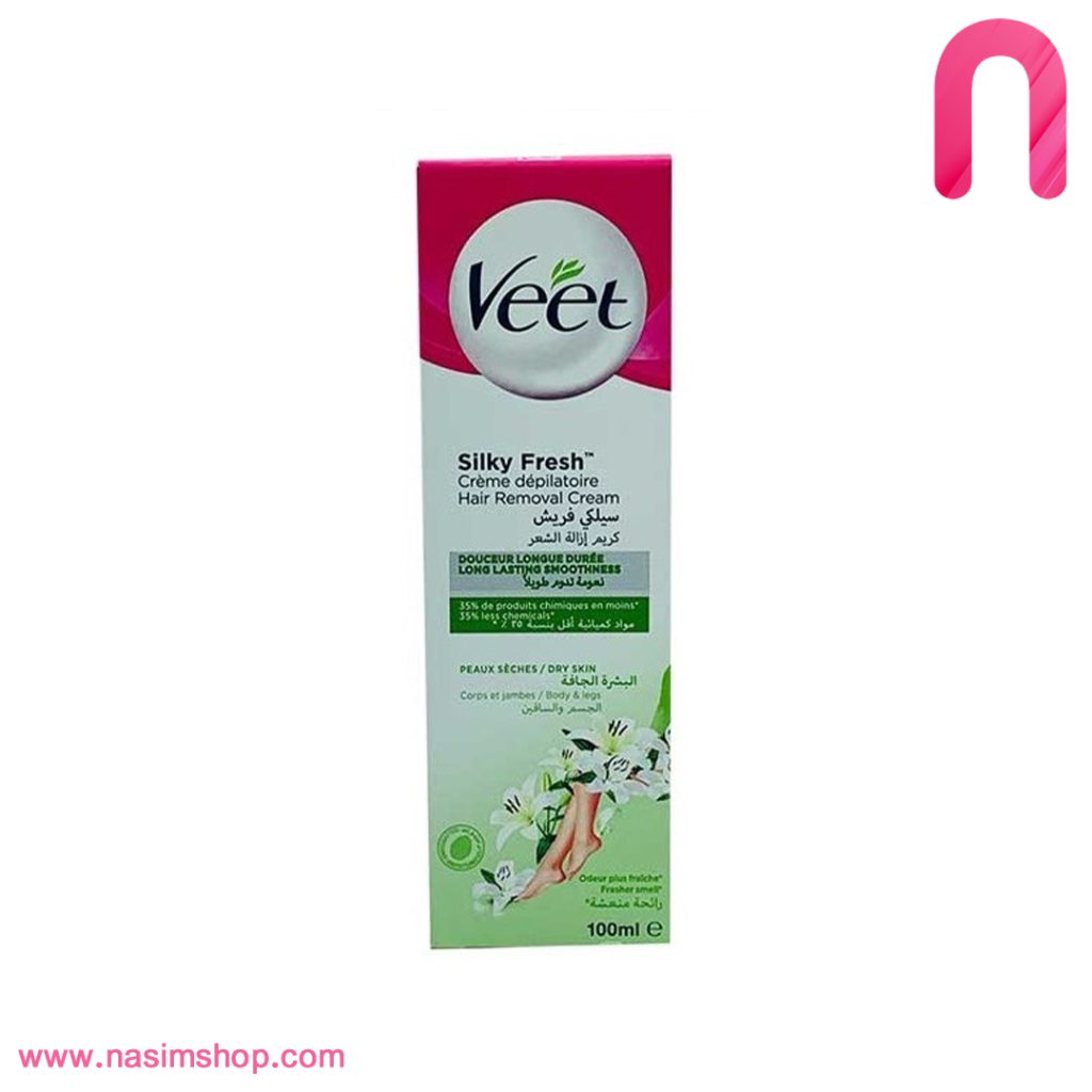 کرم موبر بدن پوست های خشک ویت Veet Silky Fresh حجم 100 میلی لیتر