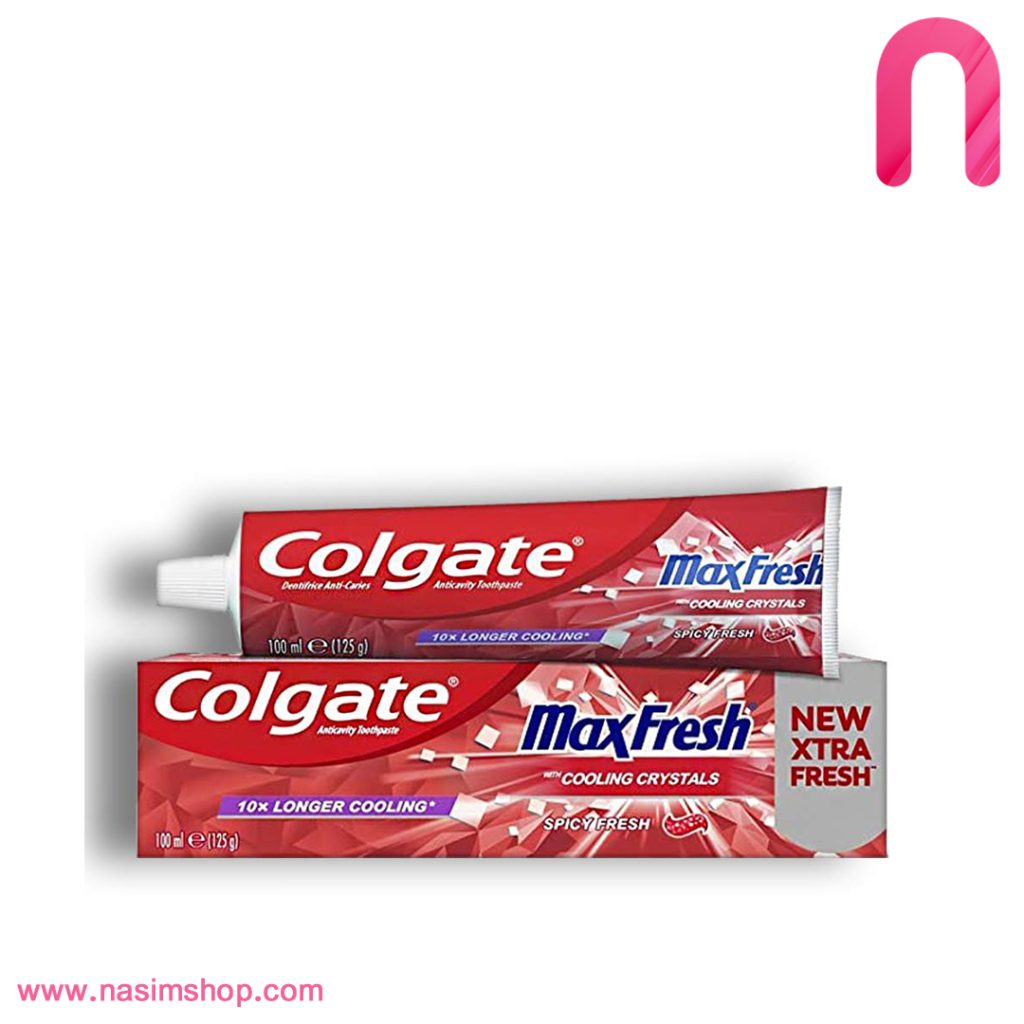 خمیر دندان کلگیت سری Max Fresh مدل Spicy Frsh Cooling Crystal حجم 100 میلی لیتر