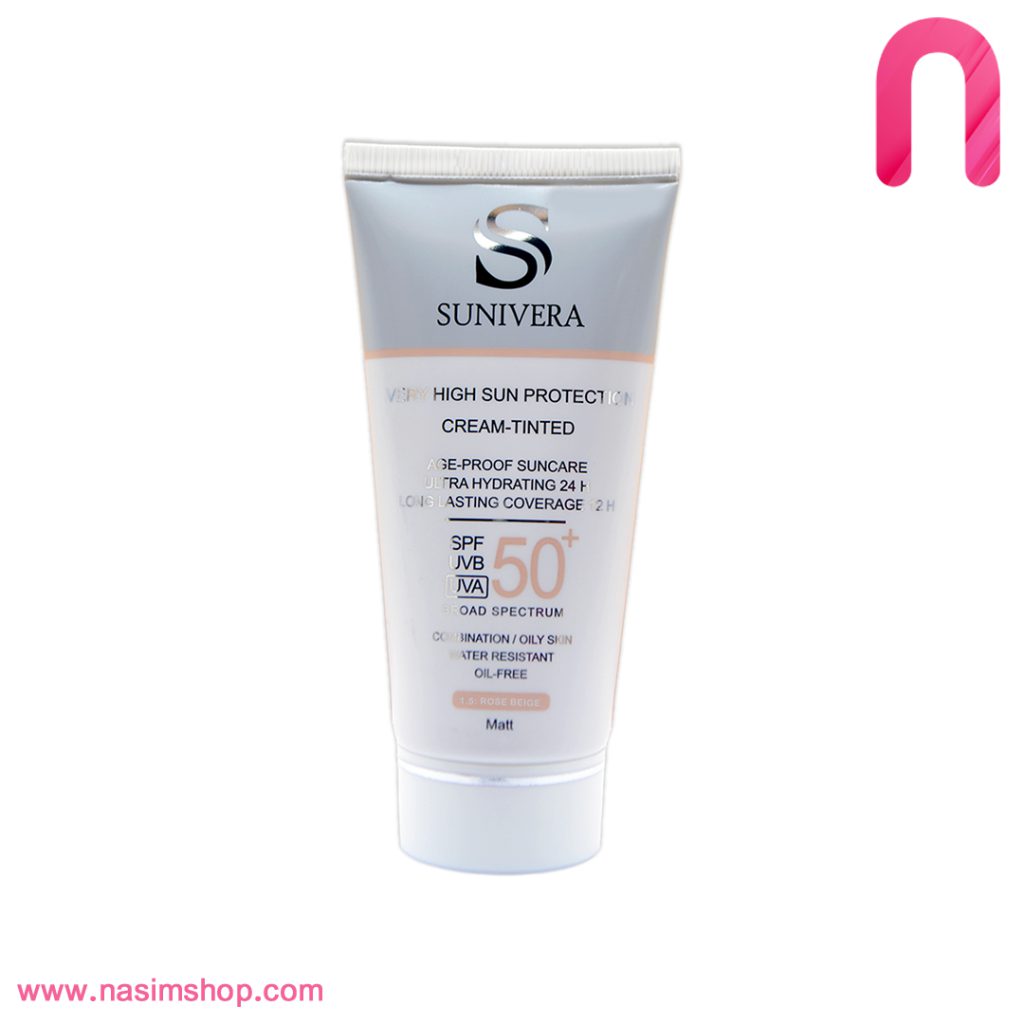 کرم ضد آفتاب رز بژ پوست چرب و مختلط سانیورا spf50 حجم 50 میلی لیتر