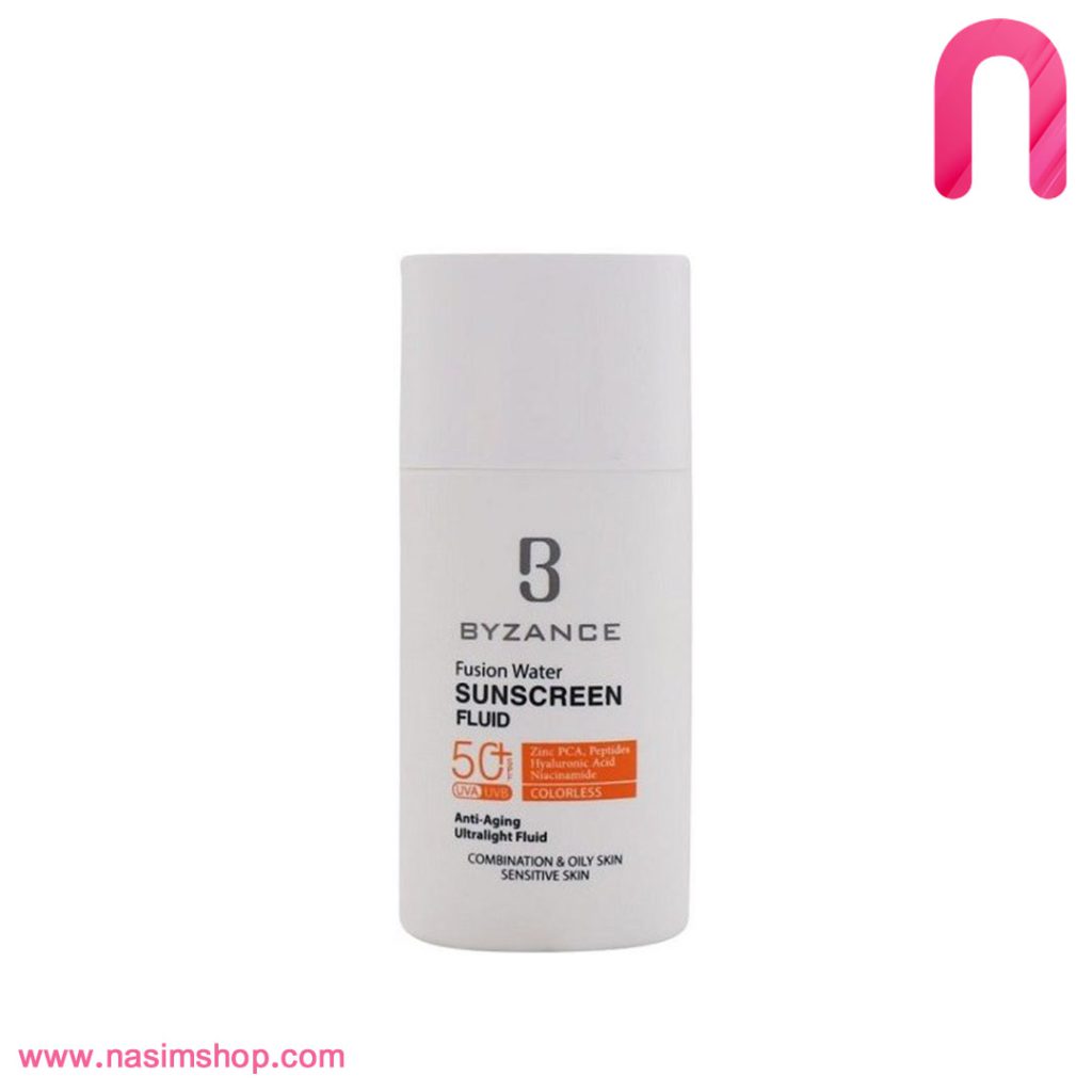فلوئید ضد آفتاب فیوژن واتر SPF 50 بیزانس حجم 50 میلی لیتر