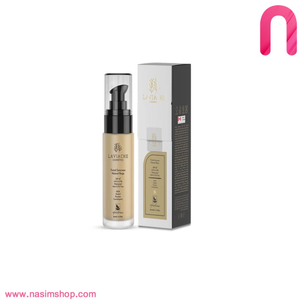 کرم ضد آفتاب رنگی لاویاچه +SPF 50 مدل ضد آب D ‌مناسب انواع پوست حجم 50 میلی‌لیتر