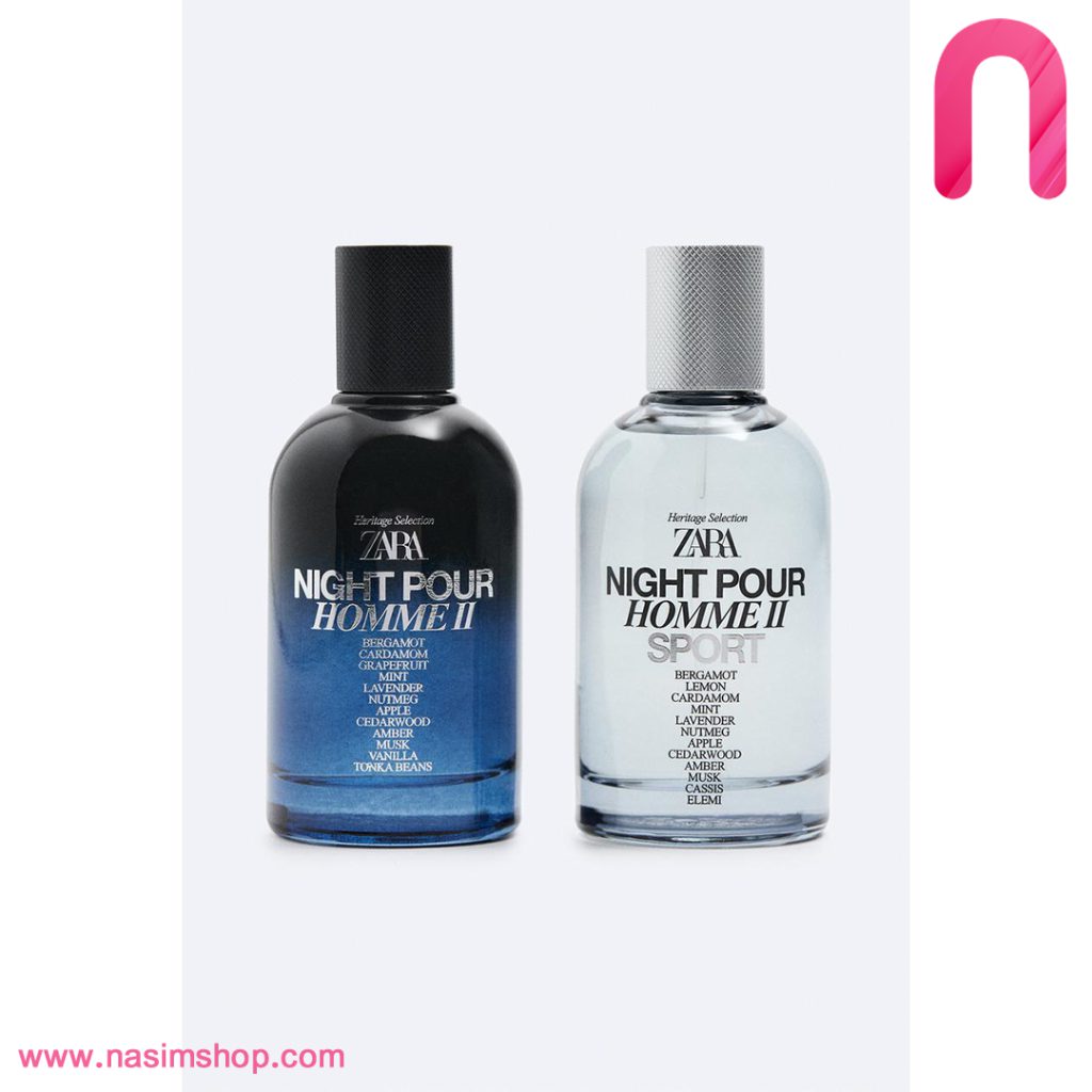 پک دو عددی عطر مردانه NIGHT POUR HOMME II + NIGHT POUR HOMME II SPORT زارا