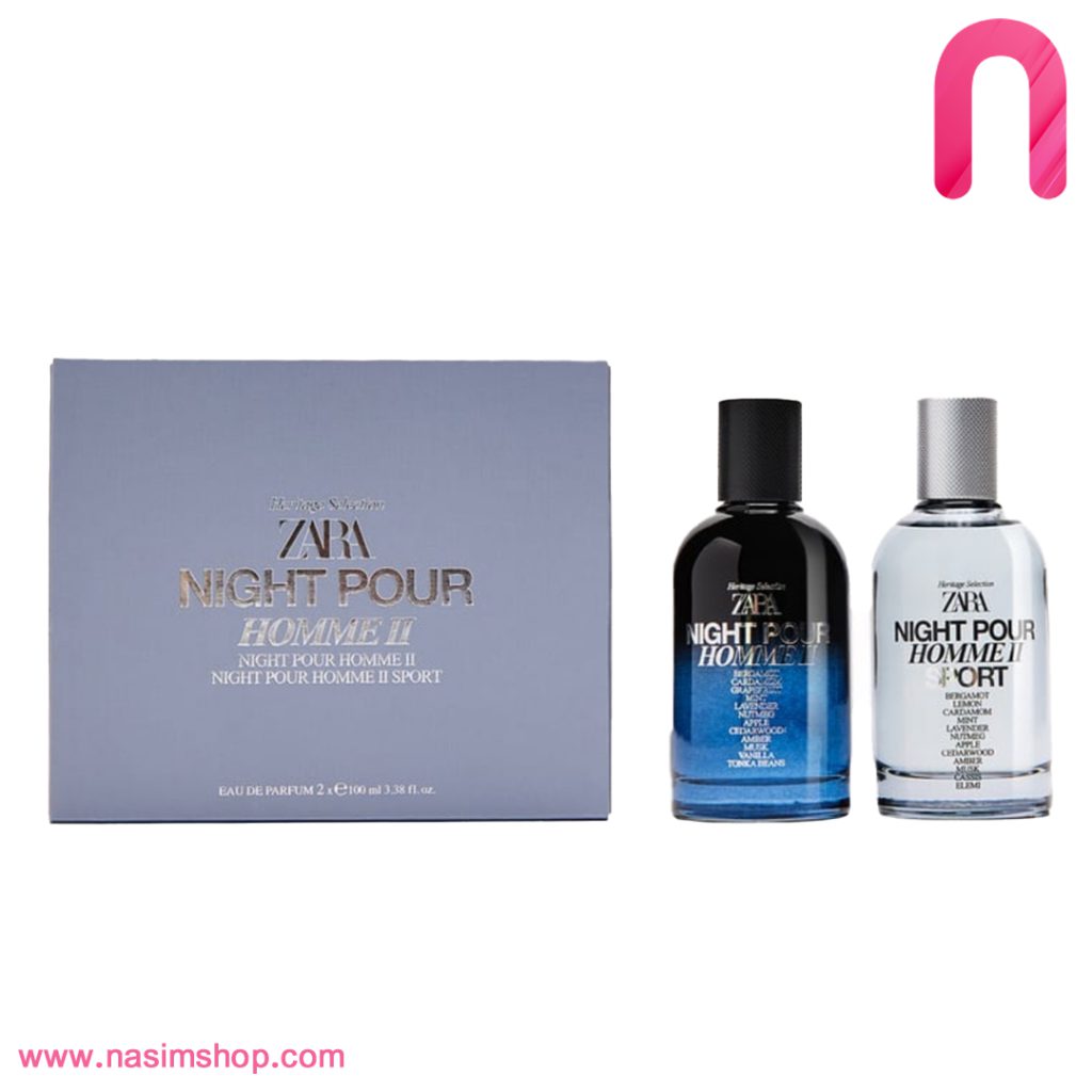 پک دو عددی عطر مردانه NIGHT POUR HOMME II + NIGHT POUR HOMME II SPORT زارا