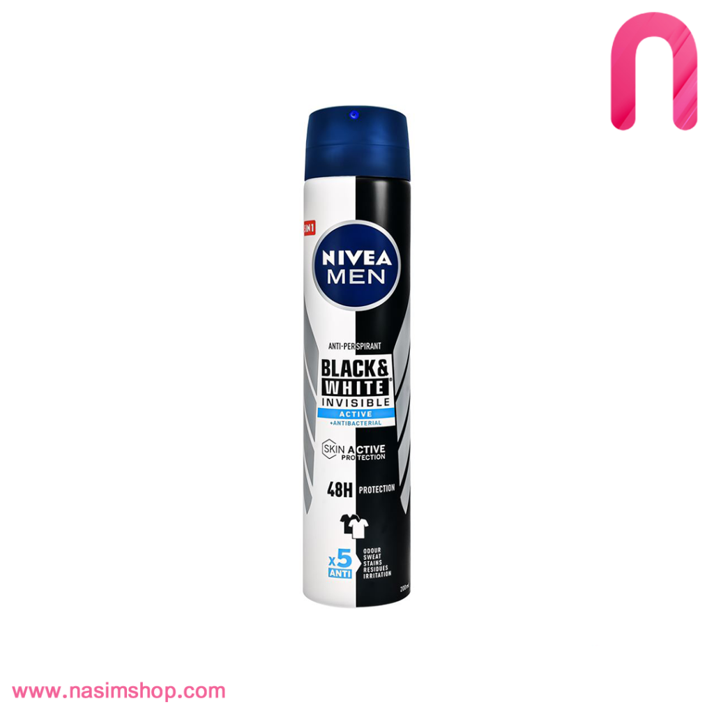 اسپری ضد تعریق مردانه نیوا مدل Black White Active