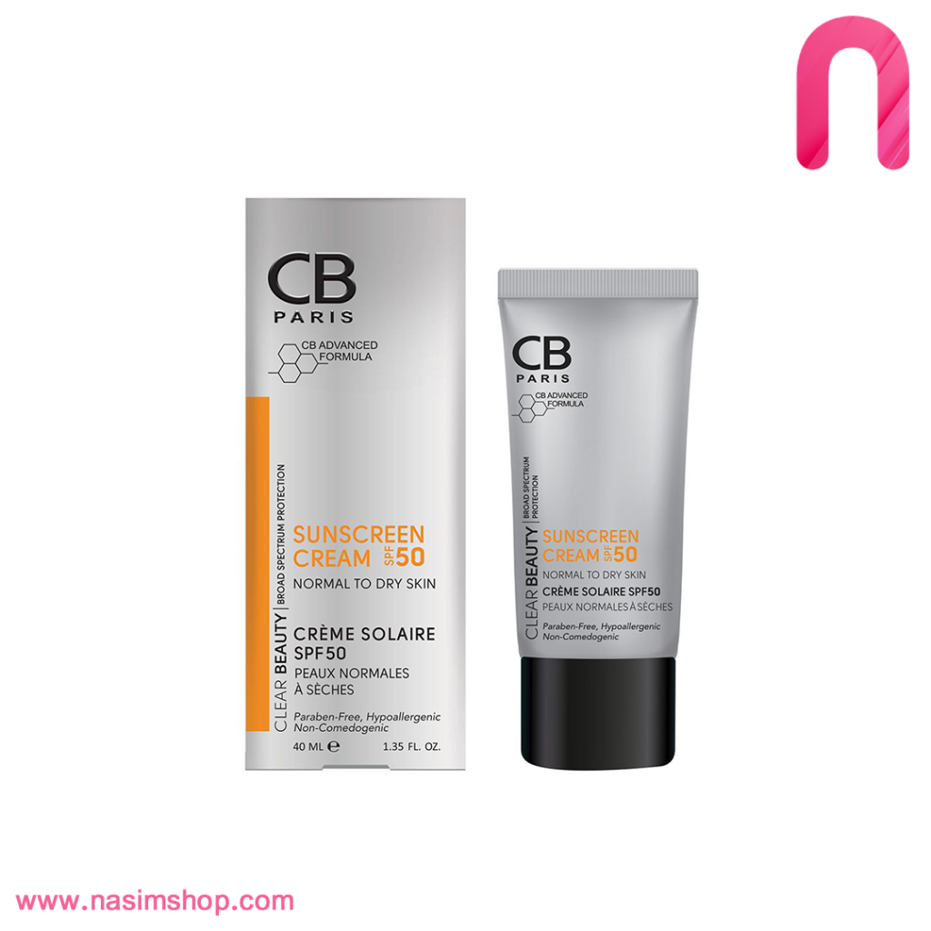 کرم ضدآفتاب پوست نرمال تا خشک بی رنگ SPF50 سی بی