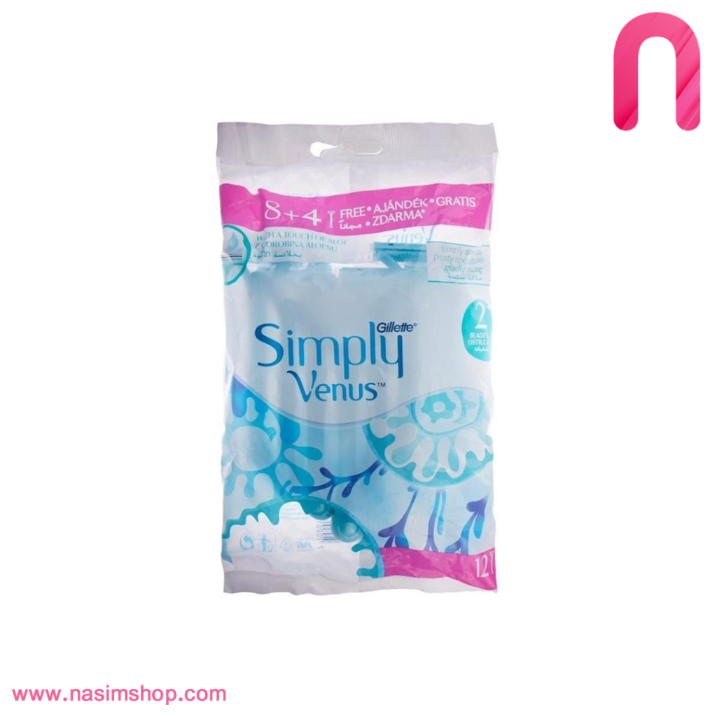 خودتراش 2 لبه 12 عددی ژیلت مدل Simply Venus